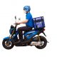 Delivery,Man,Wearing,Blue,Uniform,Riding,Motorcycle,And,Delivery,Box. Delivery,Man,Wearing,Blue,Uniform,Riding,Motorcycle,And,Delivery,Box.